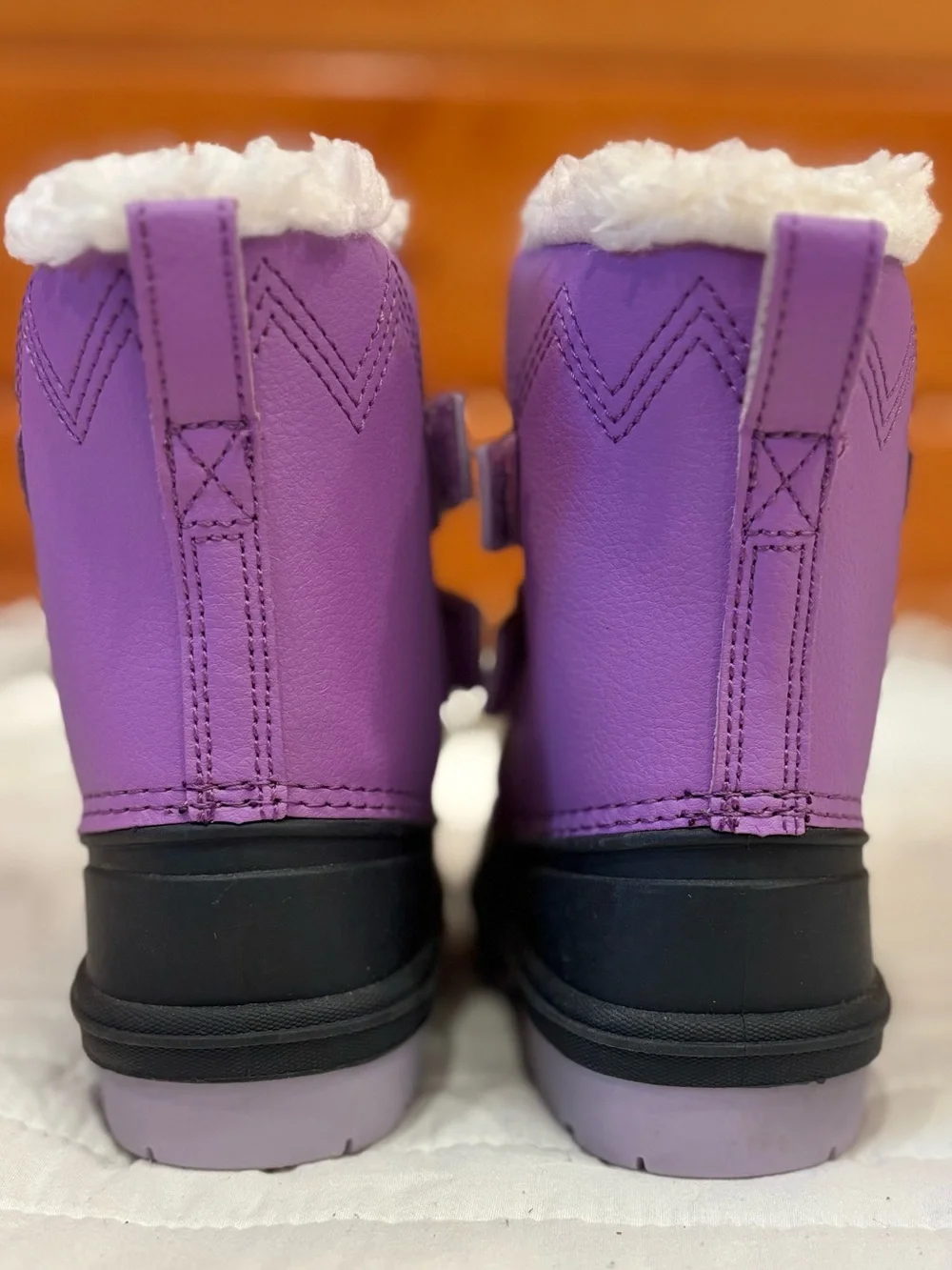 Cat & Jack Winter Waterproof Snow Boots Purple Faux Fur Toddler Girl Size 5 NWOT